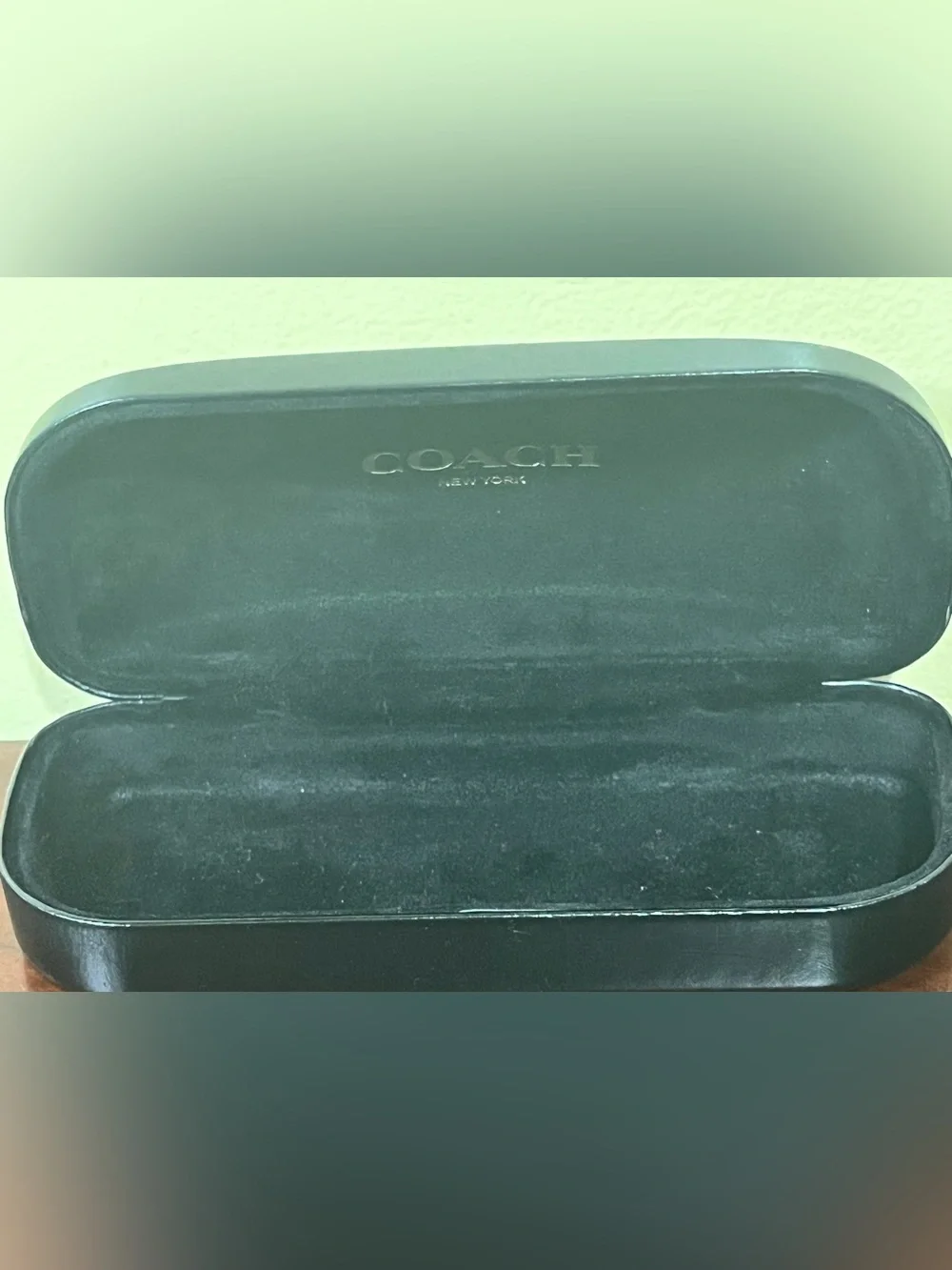 Coach Black Leather Eyewear Case with Embossed Logo